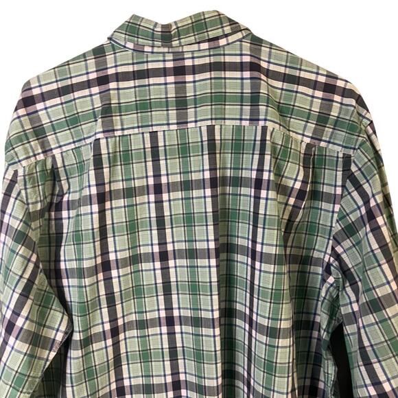 The classic fit old navy xl men’s long sleeve green and blue plaid button down - Picture 8 of 8